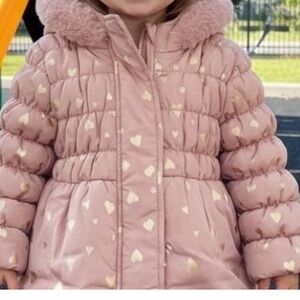 Kensie Girl heart foil printed pink jacket
